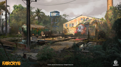 Concept art of Hideout from the video game Far Cry 6 by Stephanie Lawrence