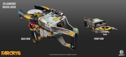 Concept art of Cd Launcher Discos Locos from the video game Far Cry 6 by Miguel Angel Mendez