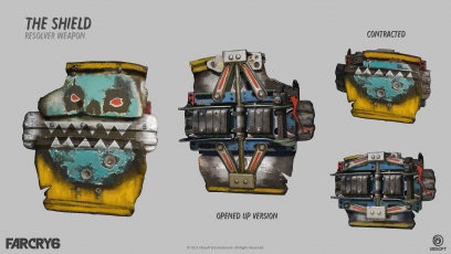 Concept art of The Shield from the video game Far Cry 6 by Ying Ding