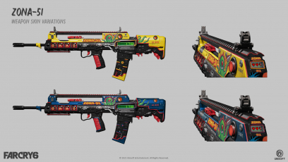 Concept art of Zona 51 Skins from the video game Far Cry 6 by Ying Ding