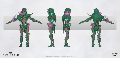 Concept art of Swamp Dryad Archer from the video game New World by Alexander Fuhr