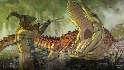 Concept art of Alligator from the video game New World by Kiana Hamm