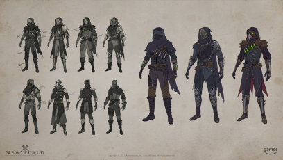 Concept art of Invasion Armor from the video game New World by Kiana Hamm