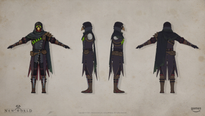 Concept art of Invasion Armor from the video game New World by Kiana Hamm