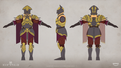 Concept art of Invasion Armor Set from the video game New World by Tyler Stott