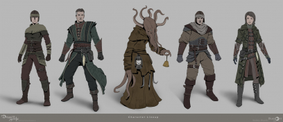 Concept art of Character Line Up from the video game Demon Souls Remake by Dinulescu Alexandru
