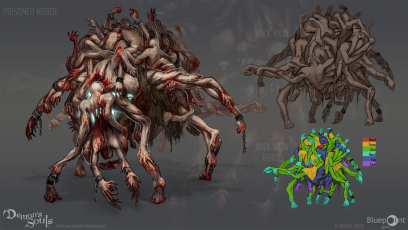 Concept art of Prisoner Horde from the video game Demon Souls Remake by Kez Laczin