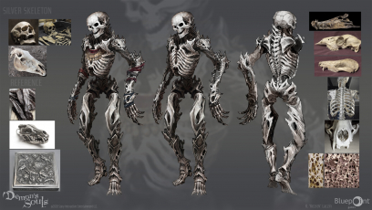 Concept art of Skeletons Silver Gold from the video game Demon Souls Remake by Kez Laczin