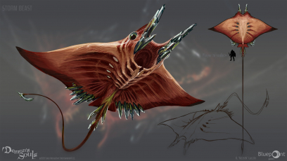 Concept art of Storm King Beasts from the video game Demon Souls Remake by Kez Laczin