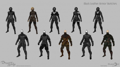 Concept art of Black Leather Armor from the video game Demon Souls Remake by Pavel Goloviy