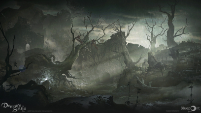 Concept art of Demon-S-Souls- -Shrine-Of-Storms from the video game Demon Souls Remake by Adam Rehmann