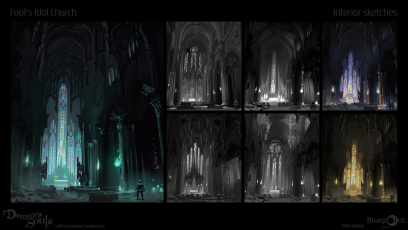 Concept art of Fool's Idol Church from the video game Demon Souls Remake by Pavel Goloviy