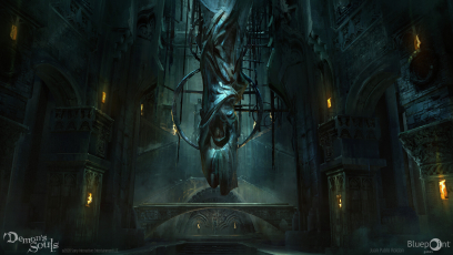 Concept art of Nexus Area from the video game Demon Souls Remake by Juan Pablo Roldan