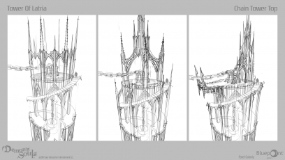 Concept art of Tower Of Latria from the video game Demon Souls Remake by Pavel Goloviy