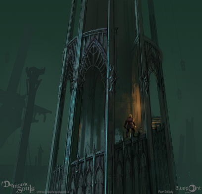 Concept art of Tower Of Latria from the video game Demon Souls Remake by Pavel Goloviy
