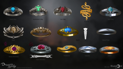 Concept art of Rings from the video game Demon Souls Remake by Alex Lazar
