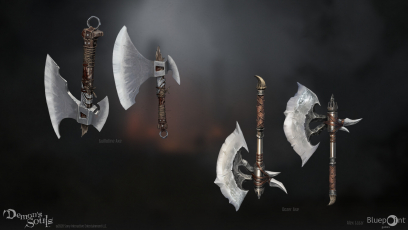 Concept art of Axes from the video game Demon Souls Remake by Alex Lazar