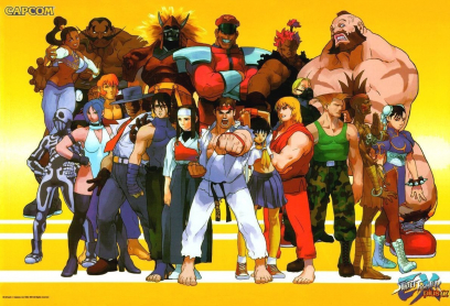 Group art of the whole gang for Street Fighter EX