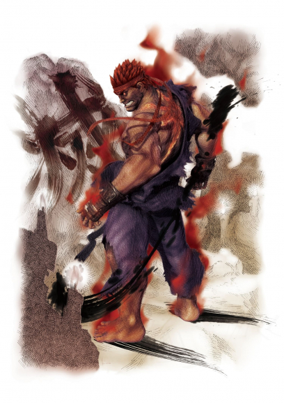 Concept art of Evil Ryu for Super Street Fighter IV: Arcade Edition