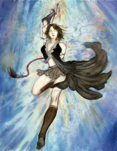 Yuna Songstress concept art from Final Fantasy X-2 by Yoshitaka Amano
