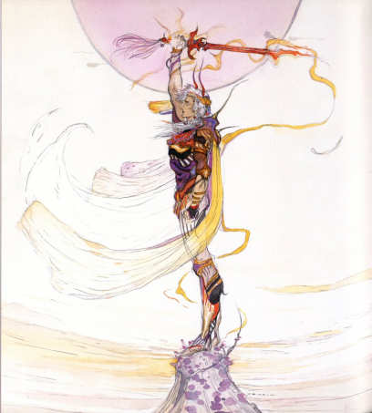 Concept art of Dawns Vow from the video game Final Fantasy Iii by Yoshitaka Amano