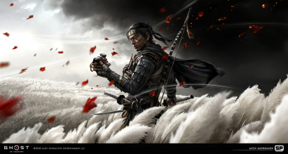 Concept art of Box Art from the video game Ghost Of Tsushima by Mitch Mohrhauser