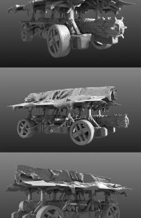 Concept art of Battering Ram from the video game Ghost Of Tsushima by John Powell