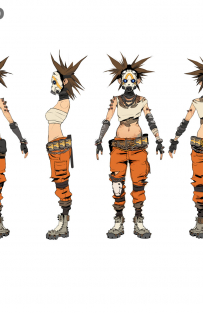 Concept art of Female Psycho from the video game Borderlands 3 by Sergi Brosa