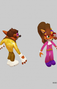 Concept art of Disco Costume from the video game Crash Bandicoot On The Run by Richard Partridge