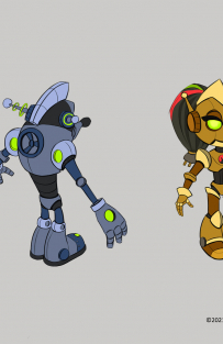 Concept art of Robot Custome from the video game Crash Bandicoot On The Run by Anna Azarova