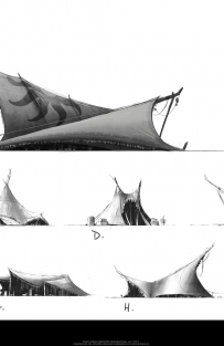 Concept art of Stygian Tent Sketch from the video game Conan Exiles by Diogo Rodrigues