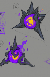 Concept art of Strife's Caltrops from the video game Darksiders Genesis by Baldi Konijn