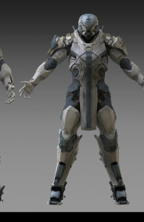 Concept art of Praetorian Exo from the video game Anthem by Alex Figini
