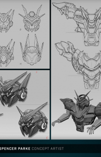 Concept art of Vice Rave Robot Design Process from the video game Rogue Company by Spencer Parke