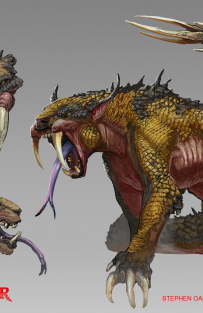 Concept art of Crawler from the video game God Of War by Stephen Oakley