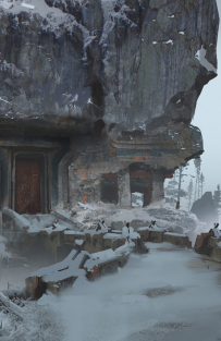 Concept art of Midgard Explorations from the video game God Of War by Luke Berliner