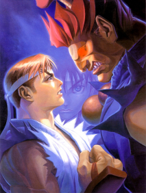 An image gallery with concept art from the video game Street Fighter Zero 2