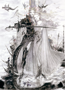 An image gallery with concept art from the video game Final Fantasy V