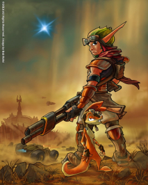 An image gallery with concept art from the video game Jak 3