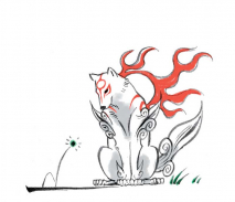 An image gallery with concept art from the video game Okami