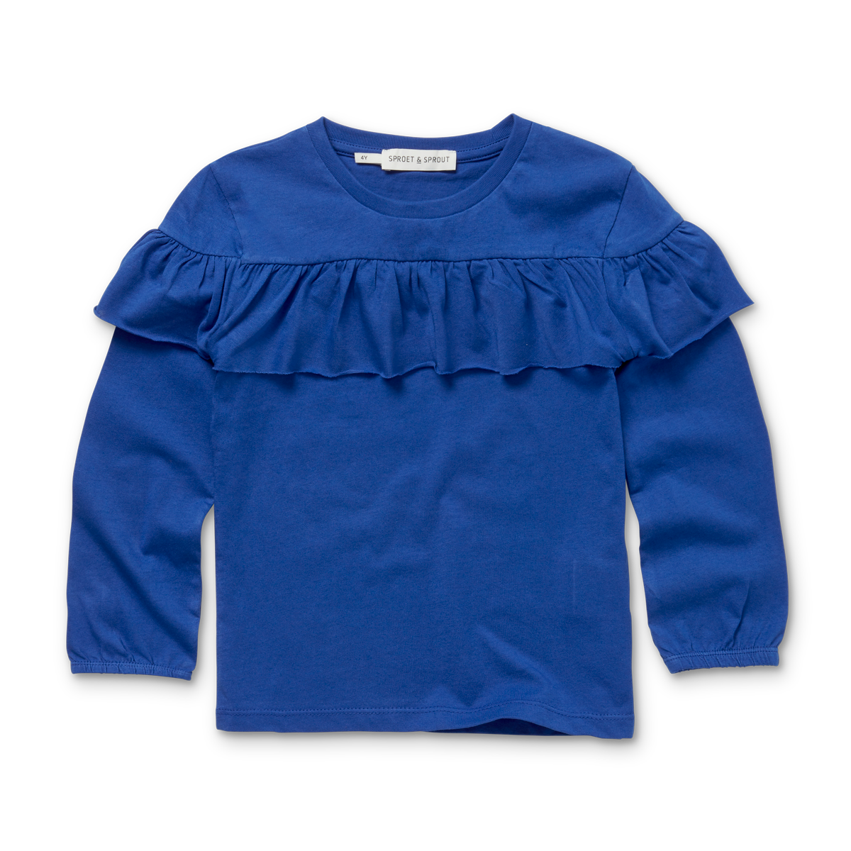 T-shirt ruffle ultra blue - Sproet Sprout