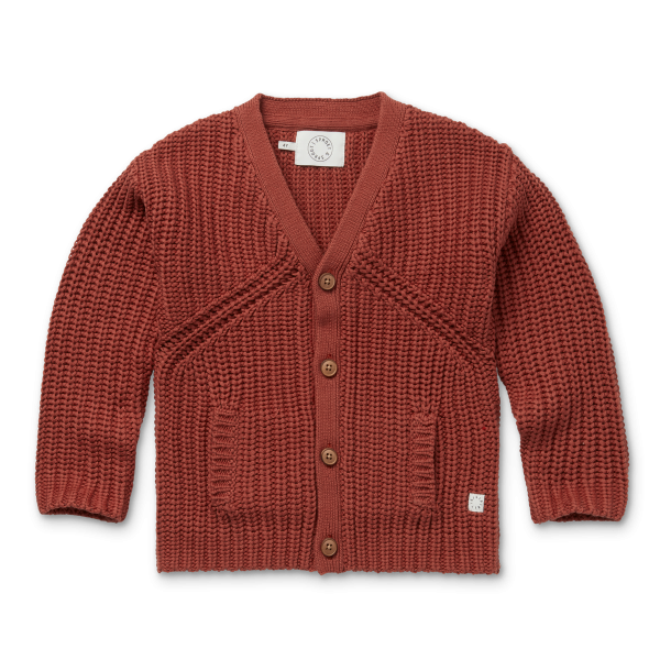 Red on sale wool cardigan